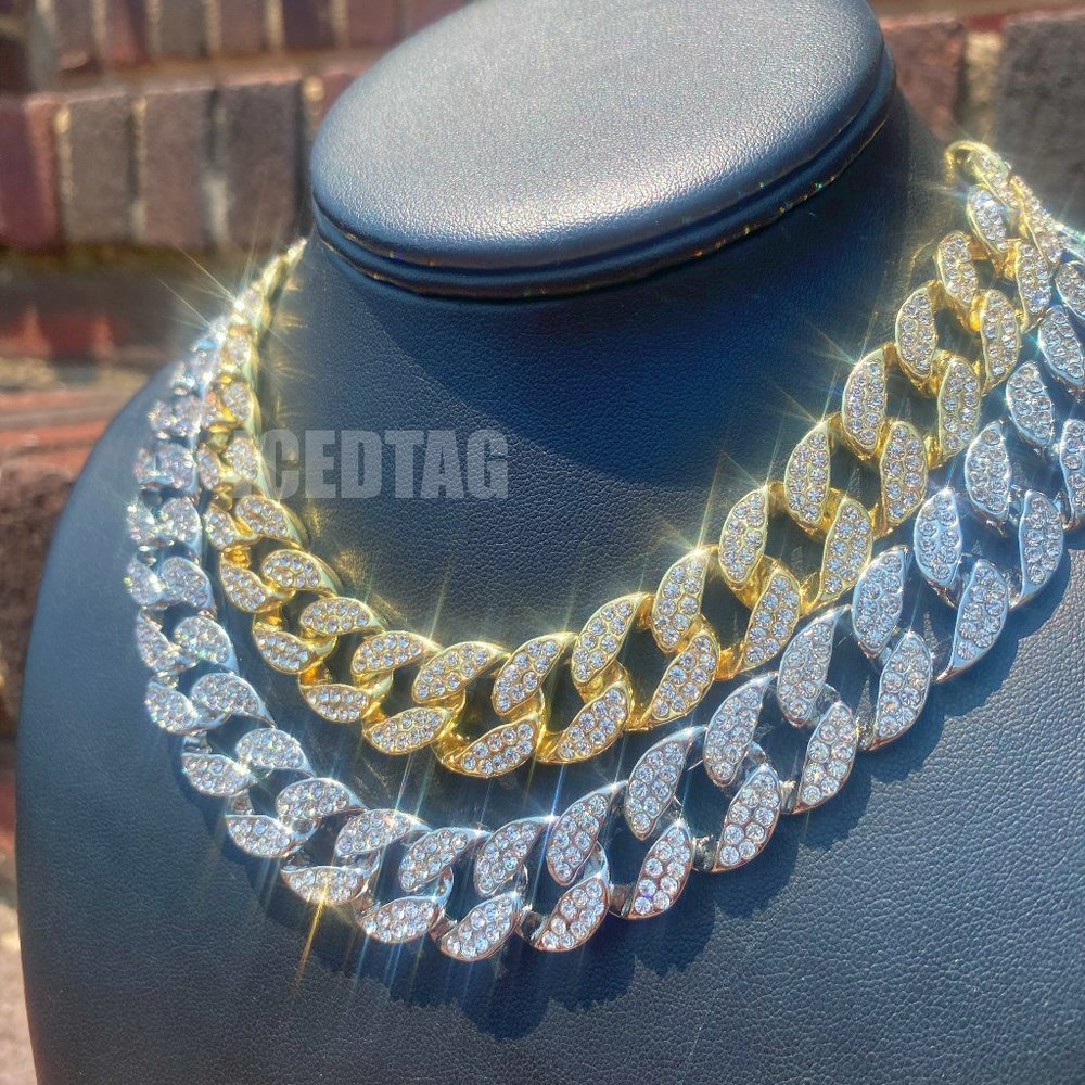 Iced Bling-ed Out Luxury Statement Miami Cuban Gold PT Hip Hop CZ Diamond Chain
